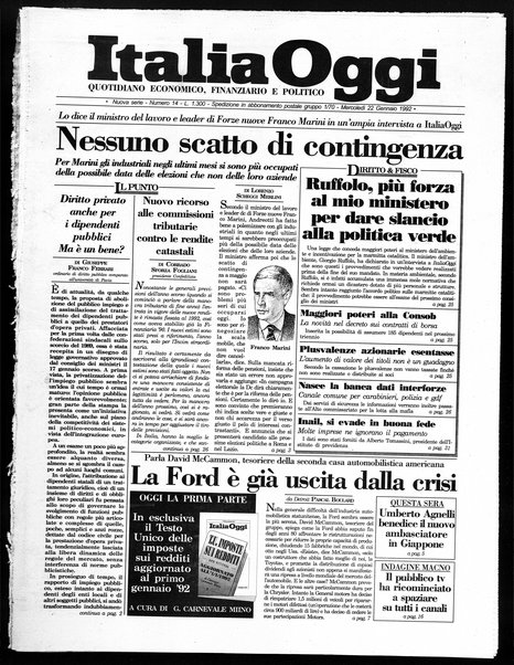 Italia oggi : quotidiano di economia finanza e politica